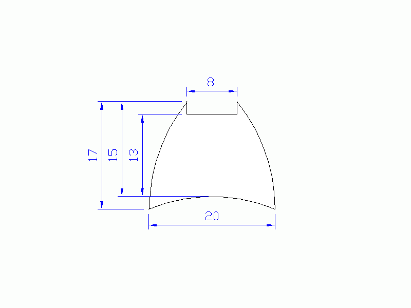 Perfil de Silicona P10161 - formato tipo Cuernos - forma irregular