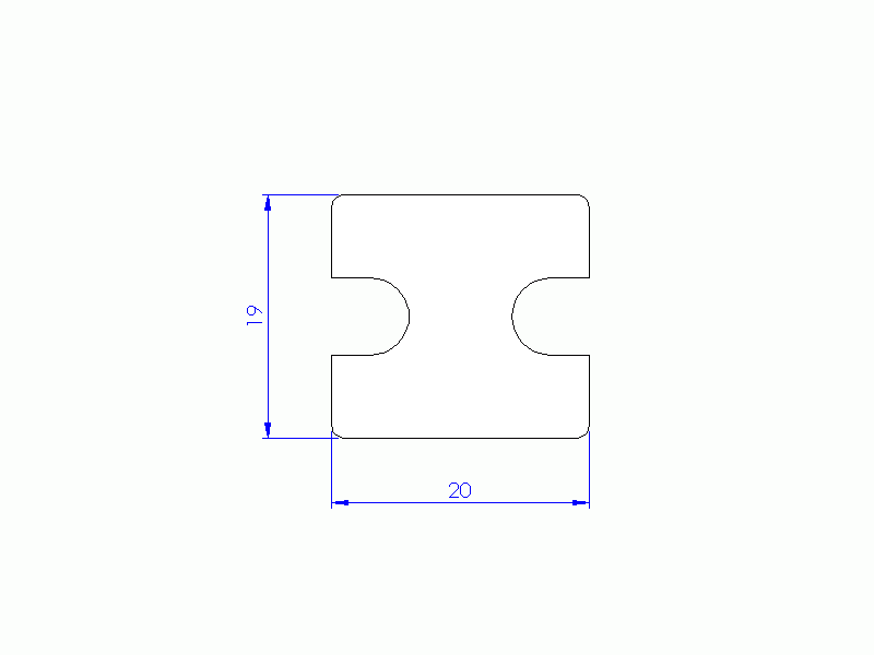 Perfil de Silicona P1059C - formato tipo Lampara - forma irregular