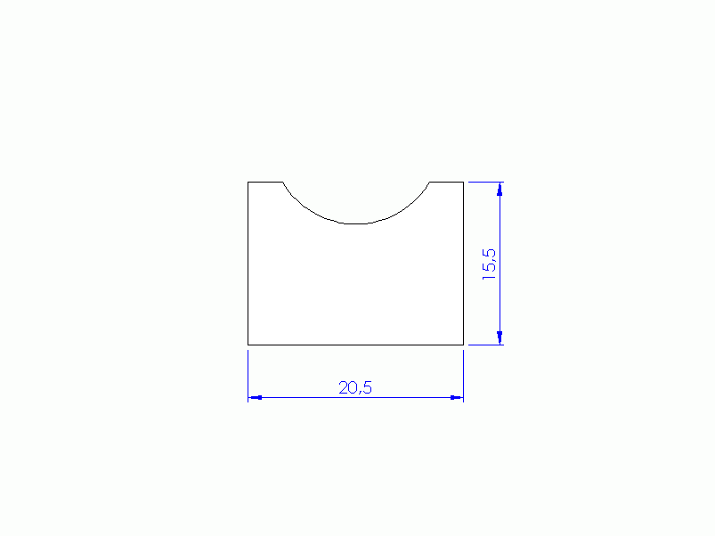 Perfil de Silicona P11185P - formato tipo D - forma irregular