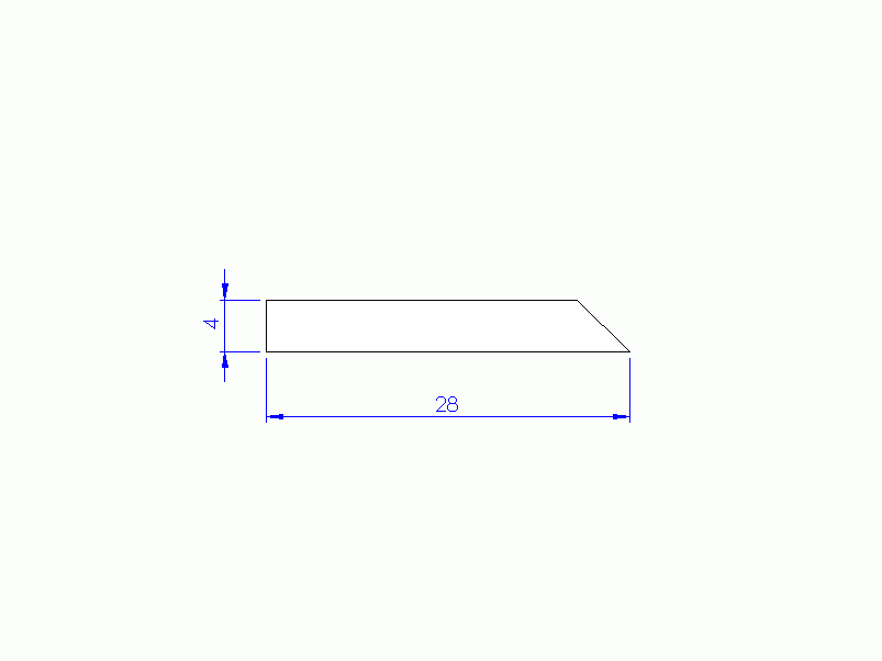 Perfil de Silicona P1228BO - formato tipo Perfil plano de Silicona - forma irregular