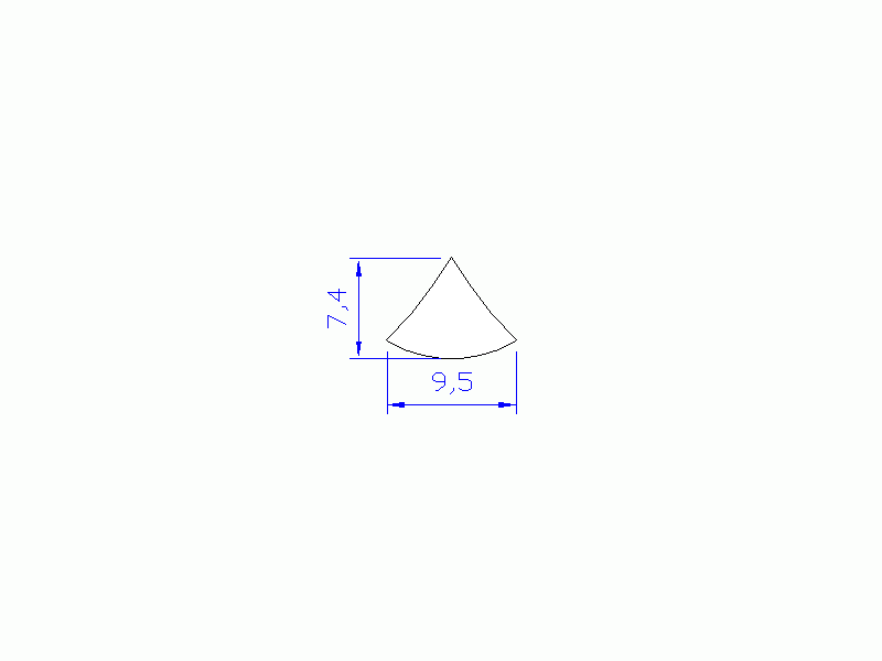 Perfil de Silicona P162B - formato tipo Triangulo - forma regular