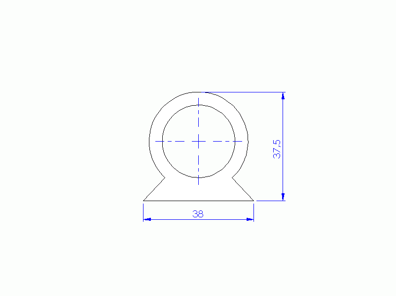 Perfil de Silicona P21218 - formato tipo Perfil de Silicona plano con Burbuja - forma irregular