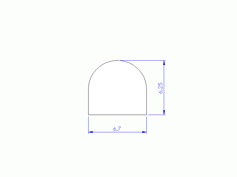 Perfil de Silicona P268EL - formato tipo D - forma irregular