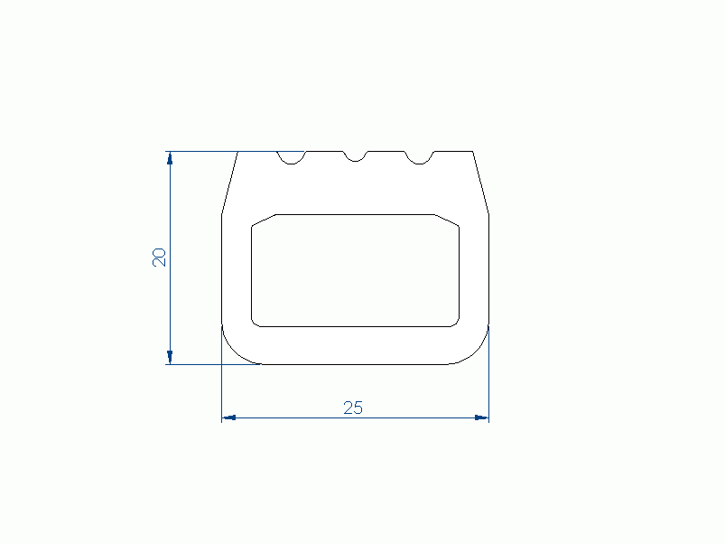 Perfil de Silicona P2851NI - formato tipo D - forma irregular