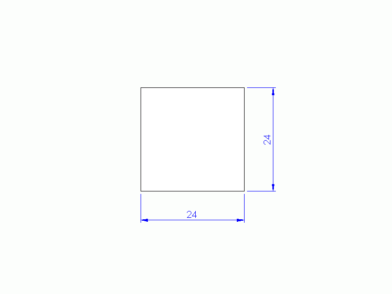 Perfil de Silicona P600240240 - formato tipo Cuadrado - forma regular