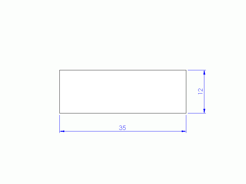 Perfil de Silicona P600350120 - formato tipo Rectangulo - forma regular