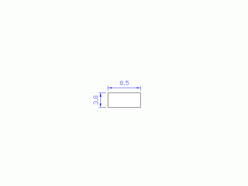 Perfil de Silicona P6008,503,8 - formato tipo Rectangulo - forma regular