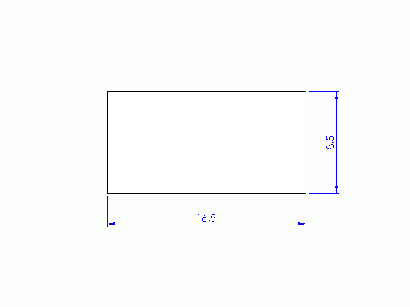 Perfil de Silicona P6016,508,5 - formato tipo Rectangulo - forma regular