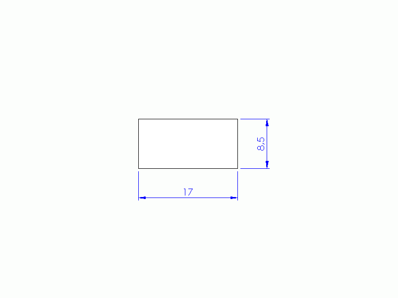 Perfil de Silicona P601708,5 - formato tipo Rectangulo - forma regular