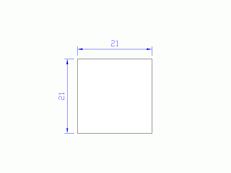 Perfil de Silicona P602121 - formato tipo Cuadrado - forma regular
