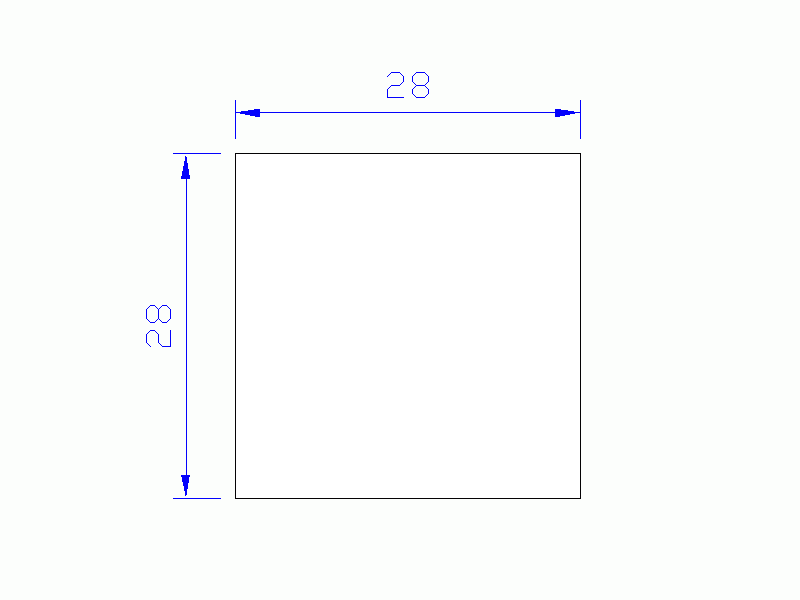 Perfil de Silicona P602828 - formato tipo Cuadrado - forma regular