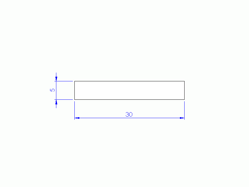Perfil de Silicona P703005 - formato tipo Rectangulo - forma regular