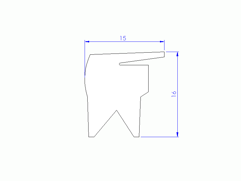 Perfil de Silicona P93991K - formato tipo Labiado - forma irregular