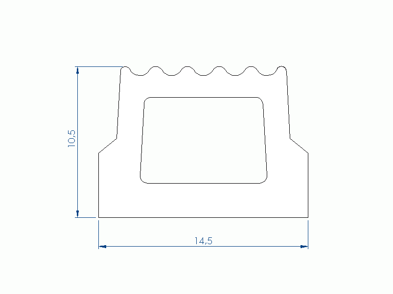 Perfil de Silicona P97111J - formato tipo Trapecio - forma irregular
