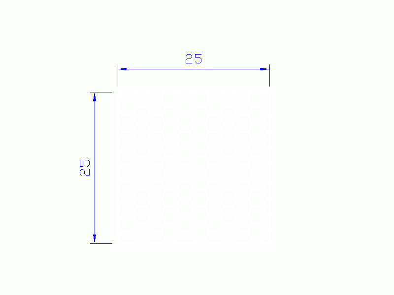Perfil de Silicona PSE0,252525 - formato tipo Cuadrado Esponja - forma regular