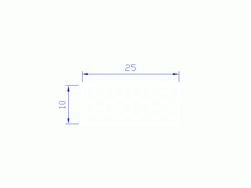 Perfil de Silicona PSE0,392510 - formato tipo Rectángulo Esponja - forma regular