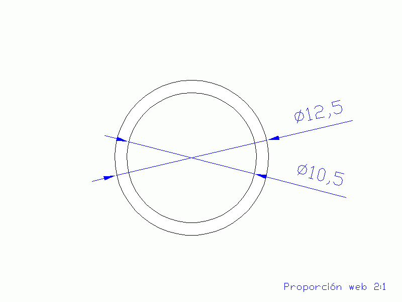 Perfil de Silicona TS4012,510,5 - formato tipo Tubo - forma de tubo