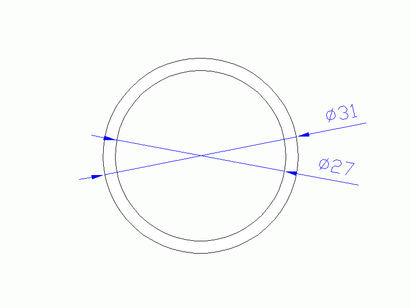 Perfil de Silicona TS703127 - formato tipo Tubo - forma de tubo