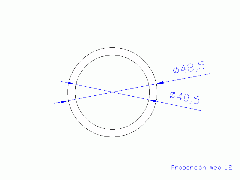 Perfil de Silicona TS7048,540,5 - formato tipo Tubo - forma de tubo