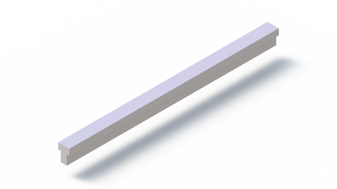 Perfil de Silicona P40965LC - formato tipo T - forma irregular