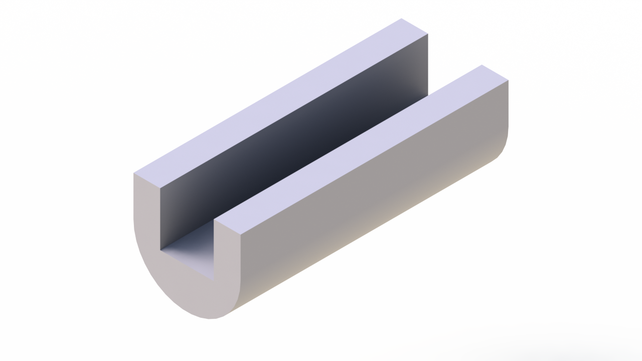 Perfil de Silicona P93508CX - formato tipo U - forma irregular