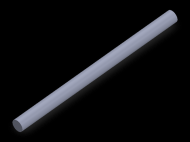Perfil de Silicona CS5006,5 - formato tipo Cordón - forma de tubo