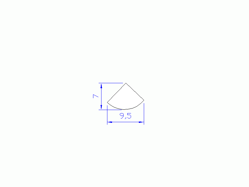 Profil en Silicone P822AM - format de type Triangulo - forme régulière