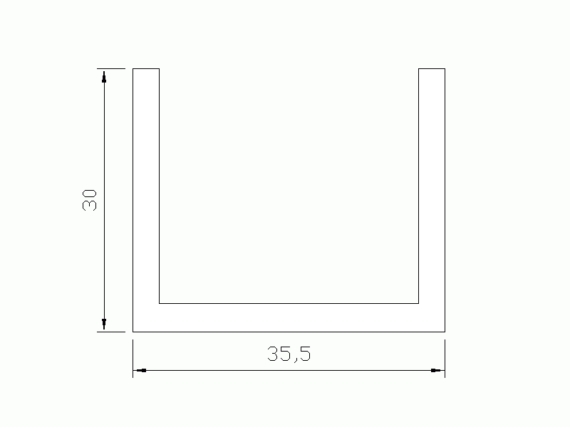 Profil en Silicone P945R - format de type U - forme irrégulier