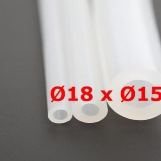 M. translucent silicone tube food grade 60 sh° (±5) øe 18,5 mm x øi 15,5 mm  (± 0,5)