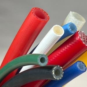 M. tubo silicona refor. rojo ext. atox. 70 shº (±5) fibra de vidrio øi 8mm  x pared 3,20mm ±0,3