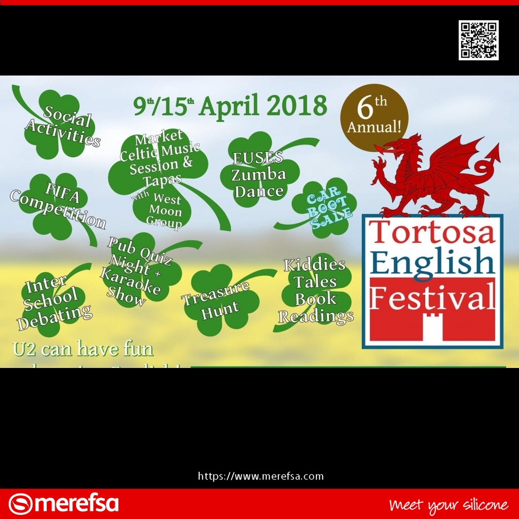 Meet Your Silicone El Tortosa English Festival Tef Del 9 Al 16 De Abril Contara Con La Participacion De Merefsa Merefsa